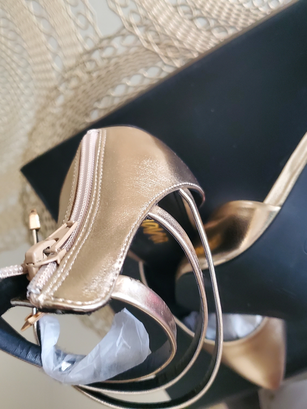 Liliana Metallic Gold Strappy High Heel Sandals